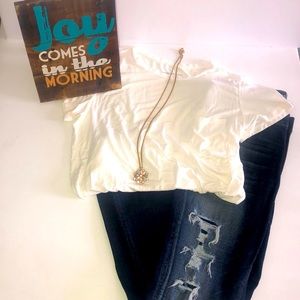 NWOT American Eagle Dark Wash Distressed Jegging, Sz 12R